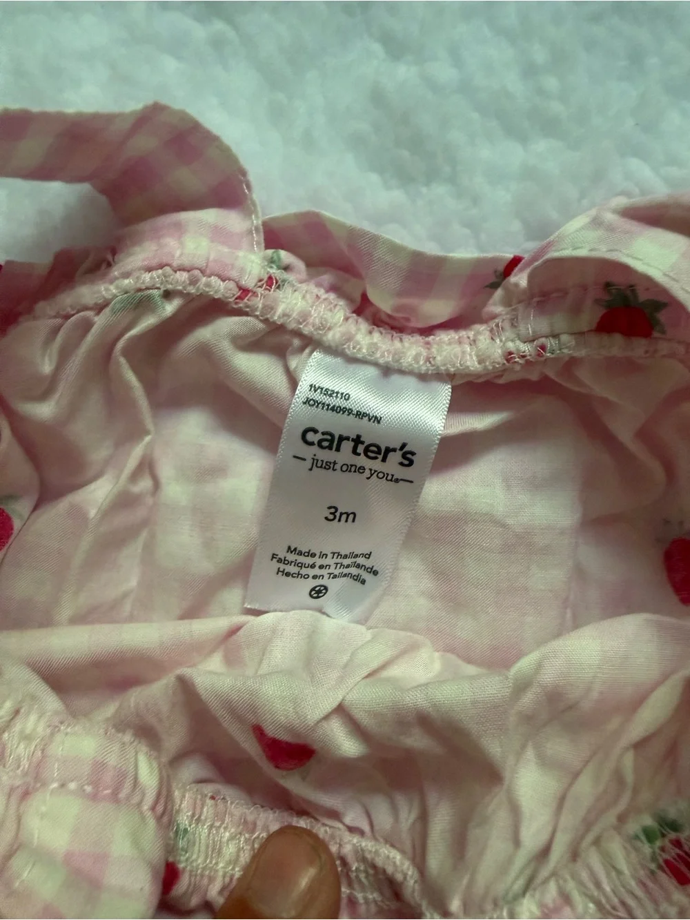 Carter's Pink Gingham Strawberry Two-Piece Set